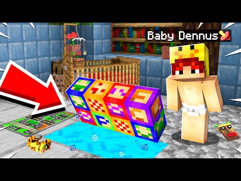 Ik Vond BABY DENNUS Zijn GEHEIME PORTAAL In MINECRAFT!