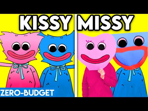 KISSY MISSY WITH ZERO BUDGET! (POPPY PLAYTIME HUGGY WUGGY FUNNY PARODY BY LANKYBOX!