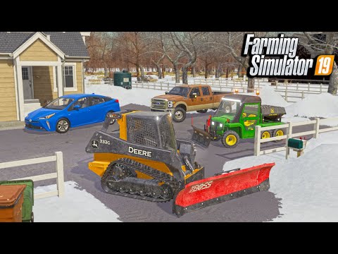 MASSIVE BLIZZARD! SNOWPLOWING KAREN'S YARD | (ROLEPLAY) FARMING SIMULATOR 2019