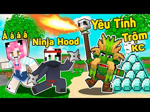 MỀU 24 GIỜ TIÊU DIỆT YÊU TINH ĂN TRỘM KIM CƯƠNG CỦA REDHOOD TRONG MINECRAFT*REDHOOD BẮT ĐƯỢC QUỶ LÙN