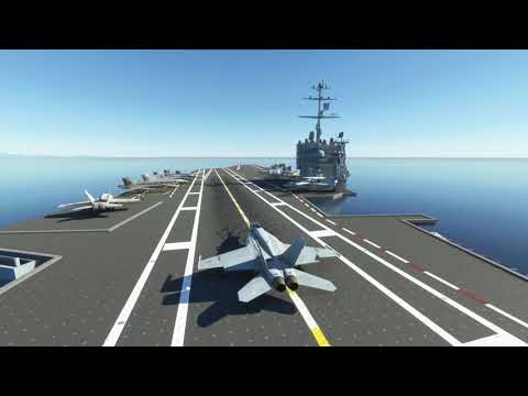 Microsoft Flight Simulator XBOX SERIES S BOEING F18 SUPER HORNET CV75 to LXGB Flight