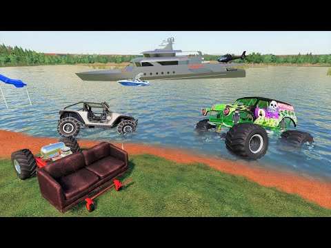 Millionaire spending a day on his private lake | Farming Simulator 19 camping and mudding