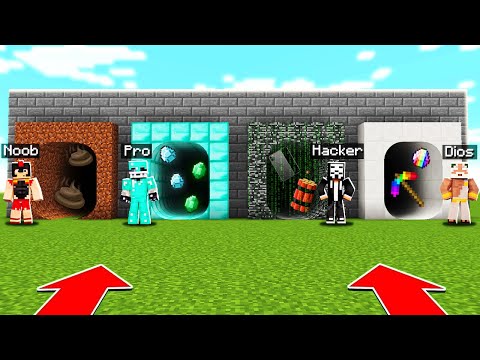 MINECRAFT: ENCONTRAMOS LOS TUNELES NOOB VS PRO VS HACKER VS DIOS 😱