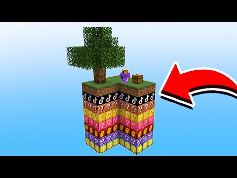 minecraft mas têm CAMADAS DE LUCKY BLOCK no skyblock