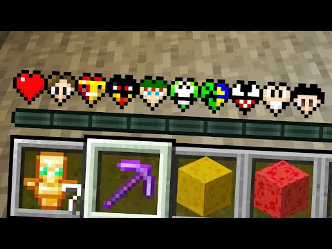 minecraft mas YOUTUBERS são CORAÇÕES customizados