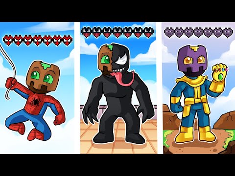 MINECRAFT pero HAY CORAZONES DE SUPERHEROES 😱💥