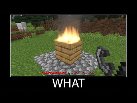 Minecraft wait what meme part 38 realistic minecraft fire
