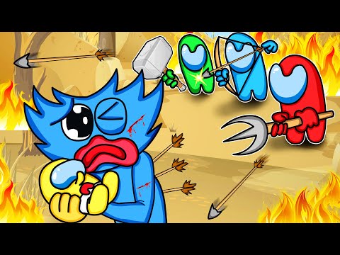 Mini Crewmate Adopted By Evil Huggy Wuggy – Poppy Playtime || Among Us Stop Motion