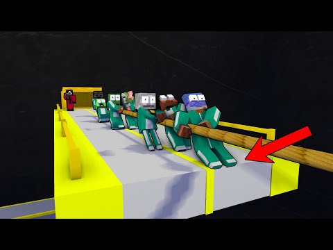 Monster School : SQUID GAME TUG OF WAR CHALLENGE – Minecraft Animation