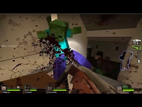 MOTOSIERRA DESTROZA ZOMBIS!! – Willyrex Y sTaXx – MINECRAFT MOD – LEFT 4 DEAD 2 [Parte 3]