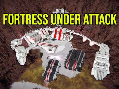 Mountain Fortress Under Attack – Space Engineers