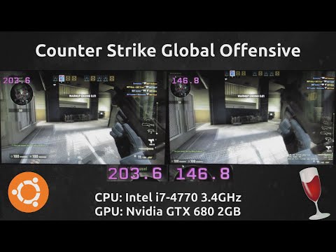 Native vs Wine : Counter Strike Global Offensive Benchmark on Ubuntu
