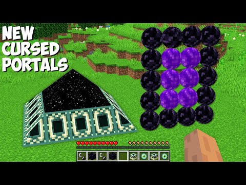 New way to BUILD CURSED PORTALS in Minecraft ! PYRAMID END PORTAL VS ROUND NETHER PORTAL !