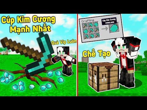 REDHOOD 24 GIỜ CHẾ TẠO CÂY CÚP KIM CƯƠNG KHỔNG LỒ TRONG MINECRAFT*REDHOOD TROLL MỀU BẰNG KIM CƯƠNG