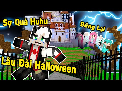 REDHOOD THỬ THÁCH 24GIỜ KHÁM PHÁ LÂU ĐÀI HALLOWEEN TRONG MINECRAFT*MỀU THĂM QUAN NGÔI NHÀ KINH DỊ PE