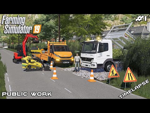 Removing and building DRIVEAWAY w/@Chata Modding | Public Work | Farming Simulator 19 | Episode 1