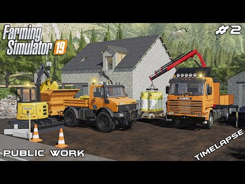 Removing DIRT with John Deere & delivering MATERIAL | Public Work | Farming Simulator 19 | Episode 2