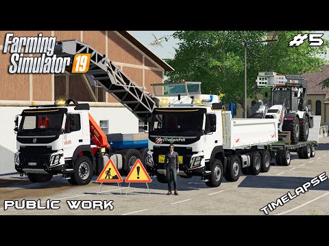 Removing old asphalt w/ MrsTheCamPeR | Public Work Stappenbach | Farming Simulator 19 | Episode 5