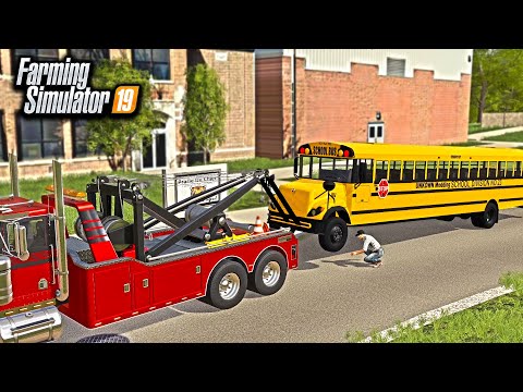 REPOING A SCHOOL BUS FROM THE SCHOOL! (ROLEPLAY) | FARMING SIMULATOR 2019