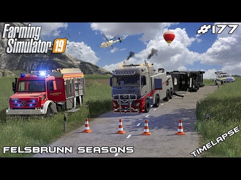 Rescuing flipped Mercedes TRUCK | Animals on Felsbrunn Seasons | Farming Simulator 19 | Episode 177