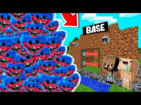 RETO DE LA BASE VS 1000000 HUGGY WUGGY POPPY PLAYTIME 😱😰 BASE BEBE NOOBSI VS HUGGY WUGGY MINECRAFT