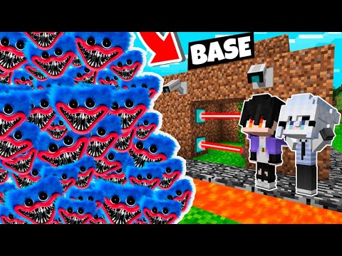 RETO DE LA BASE VS 1000000 HUGGY WUGGY POPPY PLAYTIME 😱😰 BASE NOOB VS HUGGY WUGGY EN MINECRAFT