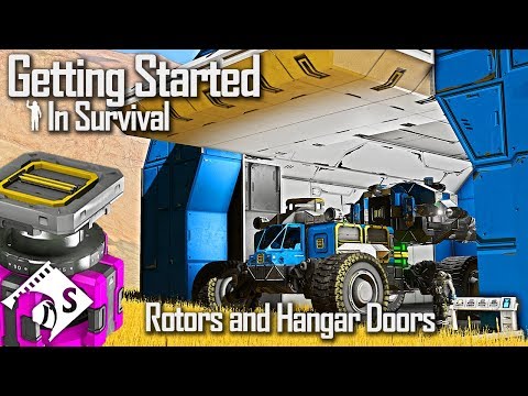 Rotors and Hangar Doors – Getting Started in Survival #8 (Space Engineers tutorial)