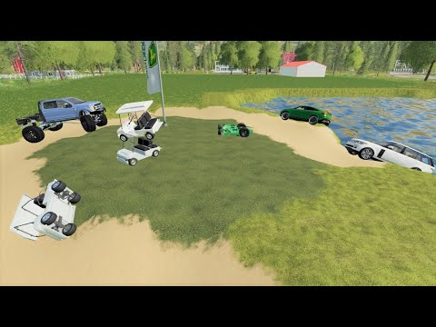 Saving destroyed golf course | Cars and Trucks stuck everywhere | Farming Simulator 19