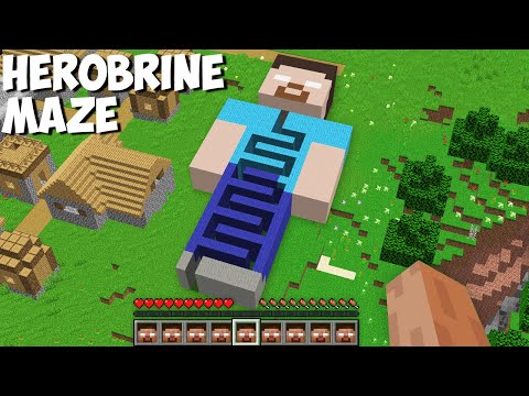 Secret MAZE INSIDE BIGGEST HEROBRINE in Minecraft ! WHERE WILL THE HEROBRINE MAZE LEAD ?
