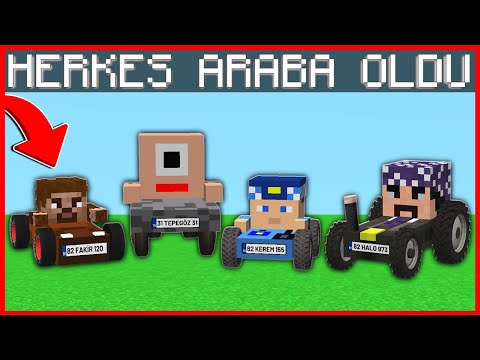 ŞEHİRDEKİ HERKES ARABAYA DÖNÜŞTÜ! 😱 – Minecraft