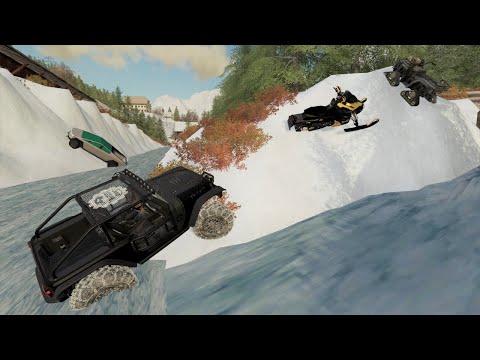 Snow storm closes roads as we try and get home | Farming Simulator 19
