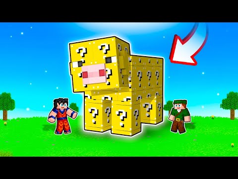 SOBREVIVA AO DESAFIO DO PORCÃO DE LUCKY BLOCK NO MINECRAFT!!