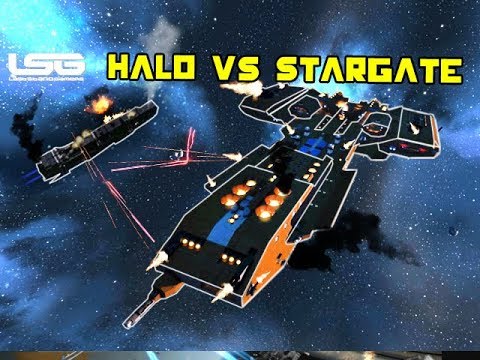 Space Engineers – Halo VS Stargate Massive Ship Battle