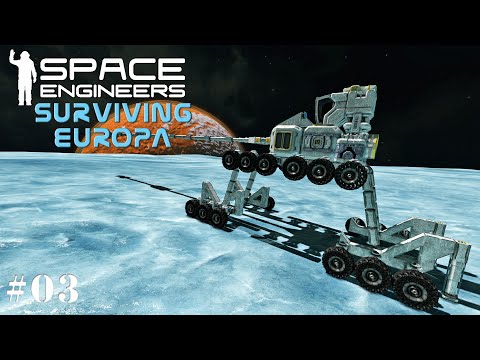 Space Engineers Surviving Europa: Making A Small Grid Drilling Rover EP3