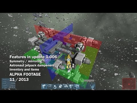 Space Engineers – Symmetry mode, astronaut jet pack dampeners, inventory and items
