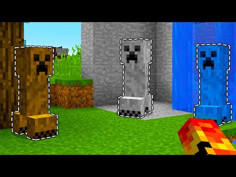 TENTE ACHAR OS CREEPERS ESCONDIDOS NO MINECRAFT