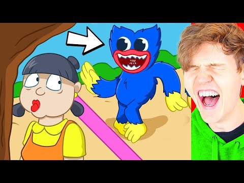 TOP 5 POPPY PLAYTIME MEMES EVER!? (HUGGY WUGGY vs SQUID GAME!? *LANKYBOX REACTION*)