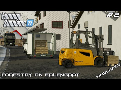 Transporting LOGS and starting PRODUCTION | Forestry on ERLENGRAT | Farming Simulator 22 | Episode 1