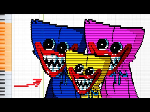 Triple Huggy Wuggy on the piano (FNF Mod / Poppy Playtime)
