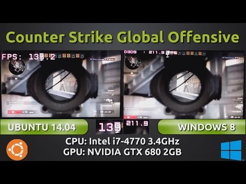 Ubuntu 14.04 VS Windows 8 : Counter Strike Global Offensive with a GTX 680