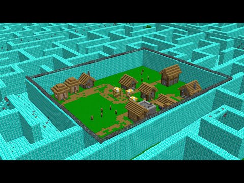 VILA CERCADA DE DIAMANTES NO MINECRAFT COM ARMADILHA 100%
