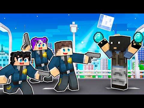 VIRAMOS POLICIAIS LUTAMOS COM LADRÕES NA JOALHERIA NO MINECRAFT!!