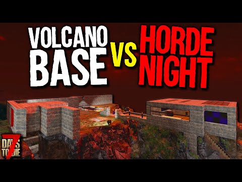 VOLCANO BASE vs HORDE NIGHT! – 7 Days to Die: Super Villain Volcano Base Pt 12