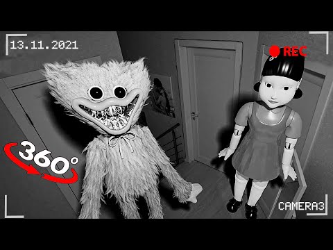 VR 360° Poppy Playtime Huggy Wuggy and Killer Doll / Climbed into the house and arranged … 😱