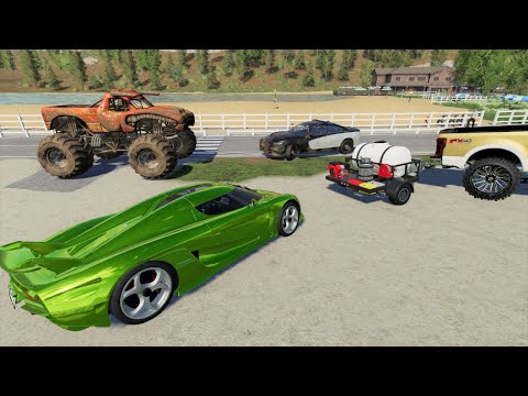 Washing Millionaires race cars and Monster truck | Farming Simulator 19