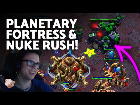 We paid a Pro to do Troll Builds: Planetary Fortress & Nuke Rush | Twitch Plays Gabe  – StarCraft 2