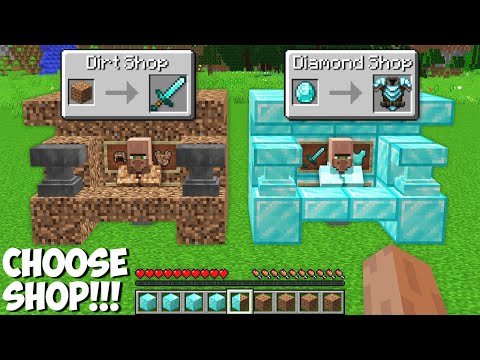 Which SHOP TO CHOOSE in Minecraft ? DIAMOND SHOP VS DIRT SHOP !