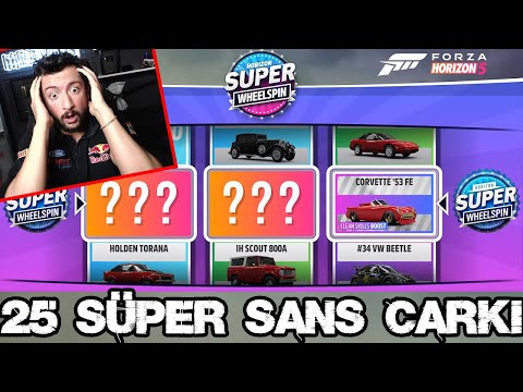 25 TANE ŞANS ÇARKI AÇTIM!! 650 KM HIZ YAPAN ARABA? Forza Horizon 5
