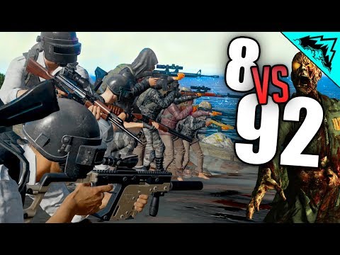 92 ZOMBIES – PlayerUnknown's Battlegrounds Highlights (PUBG Zombies Custom Games) w/ StoneMountain64