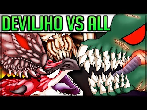All Deviljho Turf Wars + Special Monster Interactions – Monster Hunter World! (With Pro and Noob)